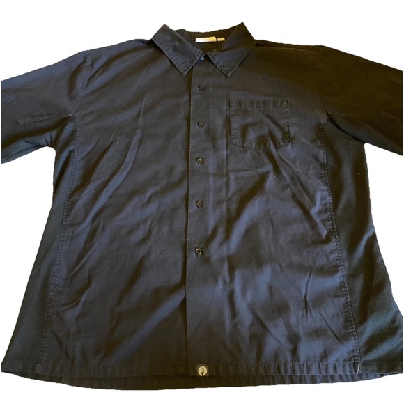 Chef Works Short Sleeve Button Up T-Shirt Black Men's Size Extra Large Top Mens - Picture 1 of 9